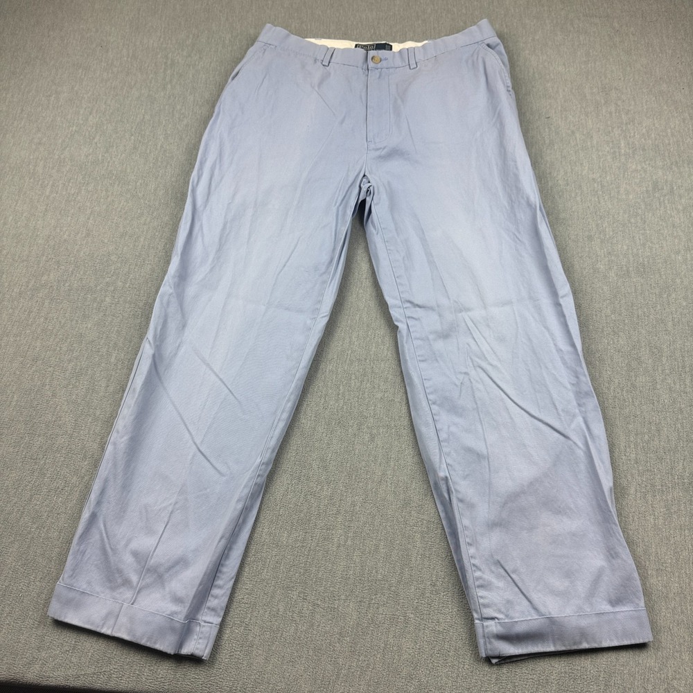 Vintage Polo Ralph Lauren Chino Pants Mens 34x34 Fit 34X28 Blue Straight Classic